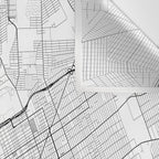 Detroit Map Gray Wall Tapestry Gallery Image 3