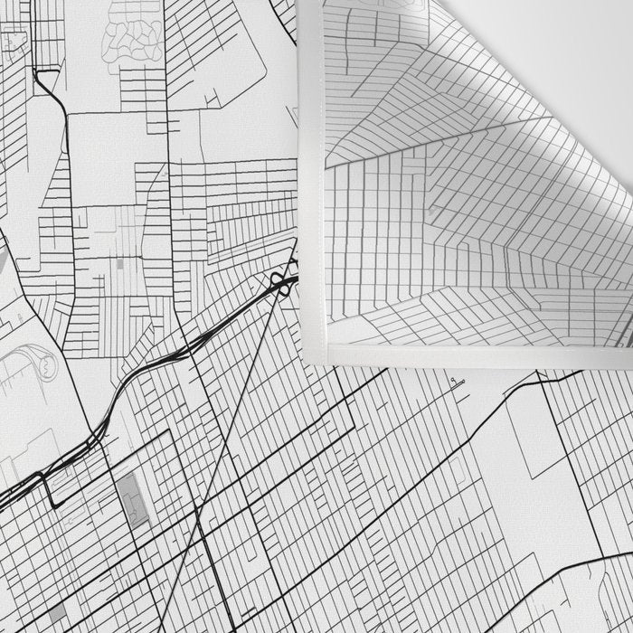 Detroit Map Gray Wall Tapestry Gallery Image 3