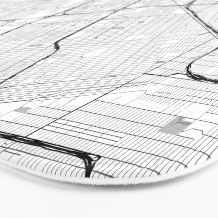 Detroit Map Gray Bath Mat Gallery Image 3