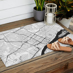Detroit Map Gray Outdoor Rug Gallery Image 2