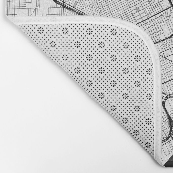 Detroit Map Gray Bath Mat Gallery Image 2