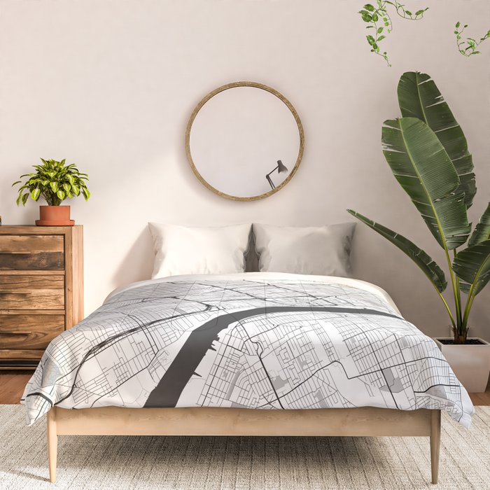 Detroit Map Gray Comforter Gallery Image 3