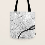 Detroit Map Gray Tote Bag Gallery Image 1