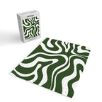 Retro Modern Liquid Swirl Abstract Pattern in Deep Green and White Jigsaw Puzzle Gallery Image 2