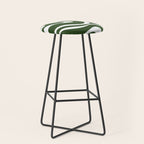 Retro Modern Liquid Swirl Abstract Pattern in Deep Green and White Stool Gallery Image 1