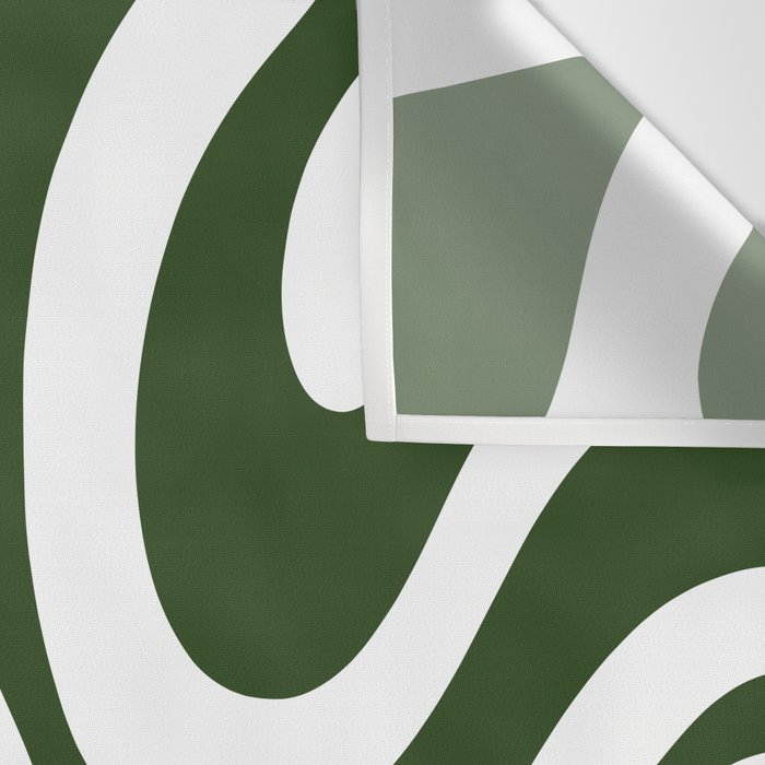 Retro Modern Liquid Swirl Abstract Pattern in Deep Green and White Wall Tapestry Gallery Image 3