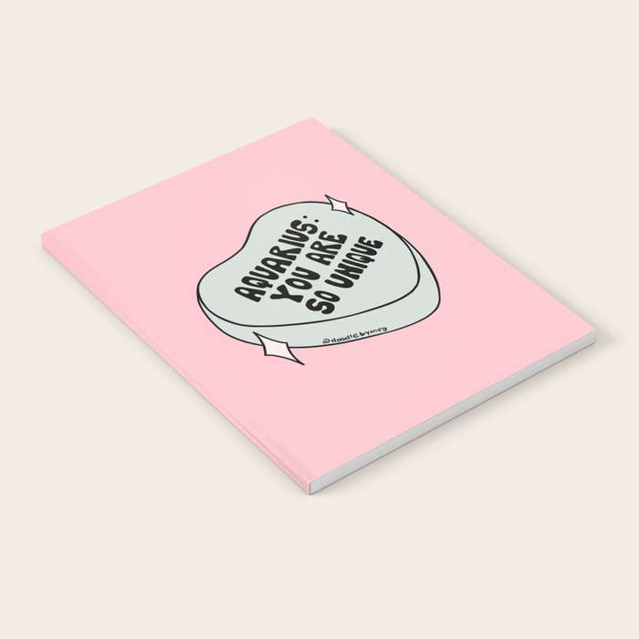 Aquarius Conversation Heart Notebook Gallery Image 2