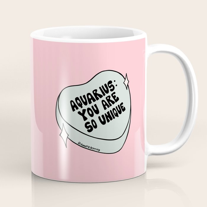 Aquarius Conversation Heart Coffee Mug Gallery Image 1