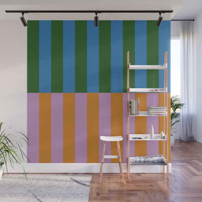 Abstraction_GEOMETRIC_STRIPE_LINE_COLORFUL_POP_ART_0701L Wall Mural Gallery Image 1