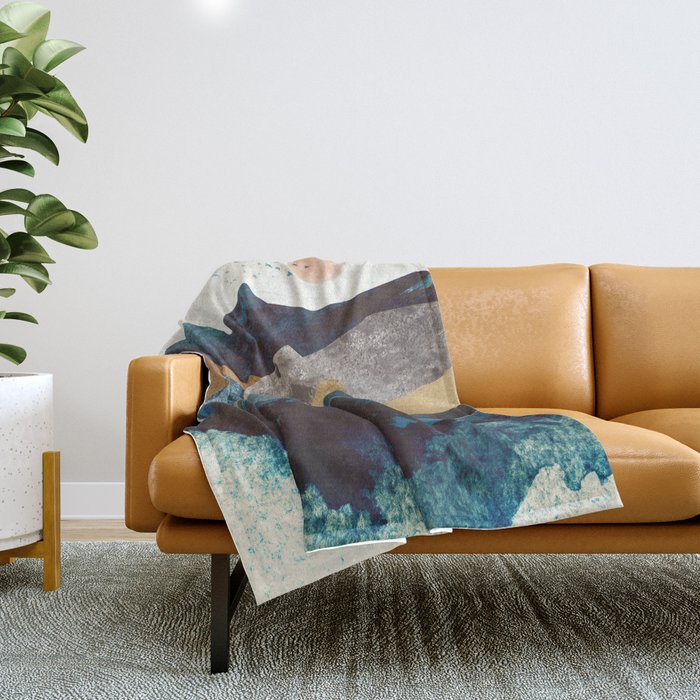 Blue Mountain Reflection Throw Blanket Gallery Image 1