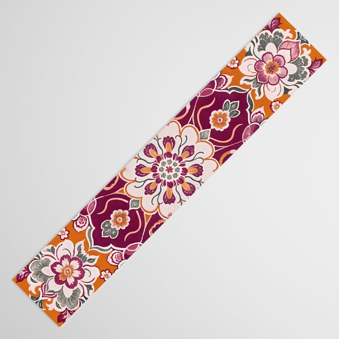 Ruby and Spice Floral Mandala Table Runner Gallery Image 3