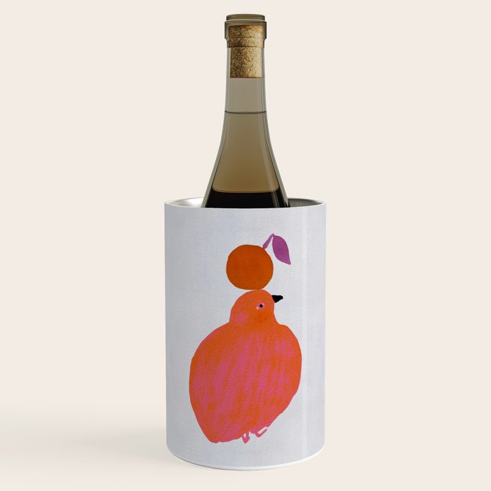 Fat Round Bird and Orange - Fuchsia and Grey Wine Chiller Gallery Image 1
