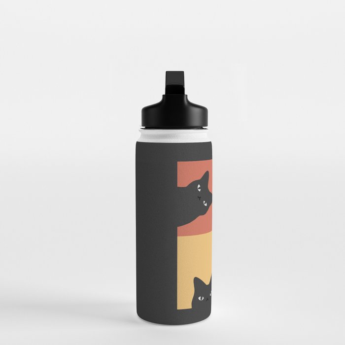 Black Cat Peeking 2x2 Water Bottle Gallery Image 3
