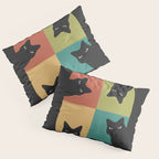 Black Cat Peeking 2x2 Pillow Sham Gallery Image 3