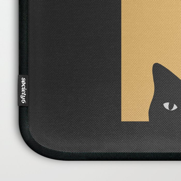 Black Cat Peeking 2x2 Laptop Sleeve Gallery Image 3