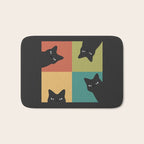 Black Cat Peeking 2x2 Bath Mat Gallery Image 1