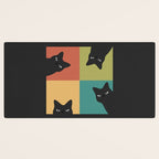 Black Cat Peeking 2x2 Desk Mat Gallery Image 3
