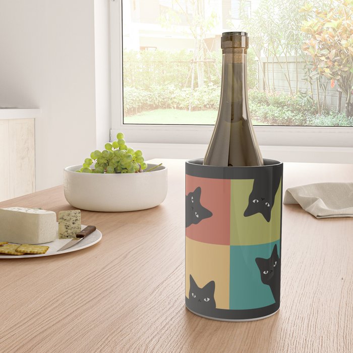Black Cat Peeking 2x2 Wine Chiller Gallery Image 4