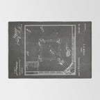 Baseball Patent - Sports Fan Softball Baseball Art - Black Chalkboard Rug Gallery Image 2