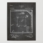 Baseball Patent - Sports Fan Softball Baseball Art - Black Chalkboard Poster Gallery Image 4