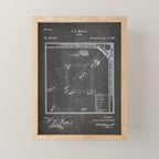Baseball Patent - Sports Fan Softball Baseball Art - Black Chalkboard Mini Art Print Gallery Image 1