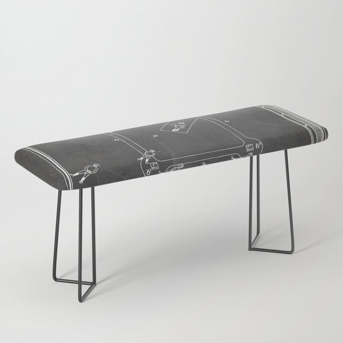 Baseball Patent - Sports Fan Softball Baseball Art - Black Chalkboard Bench Gallery Image 1