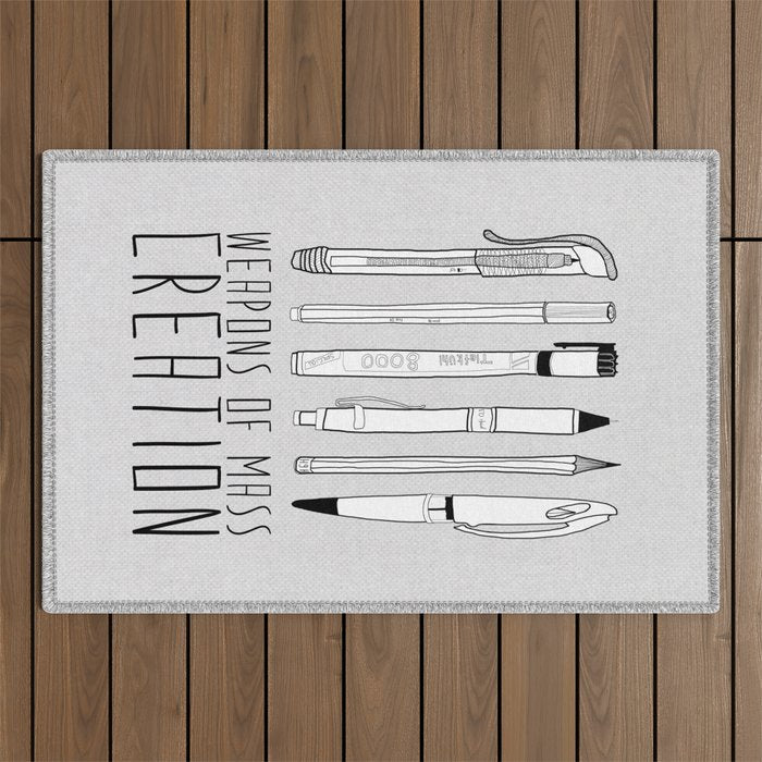 weapons of mass creation Outdoor Rug Gallery Image 1