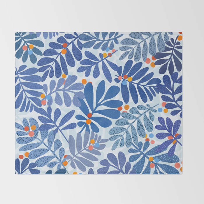 Mid Century Winter Blues Throw Blanket Gallery Image 2