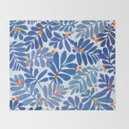 Mid Century Winter Blues Throw Blanket Gallery Image 2
