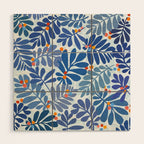 Mid Century Winter Blues Wood Wall Art Gallery Image 1