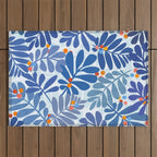 Mid Century Winter Blues Outdoor Rug Gallery Image 1