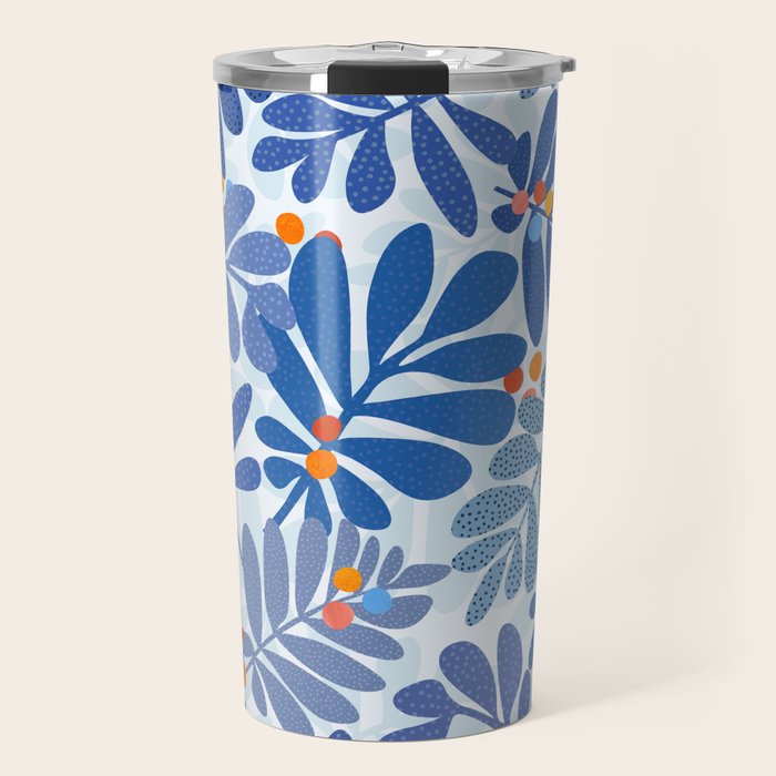 Mid Century Winter Blues Travel Mug Gallery Image 1