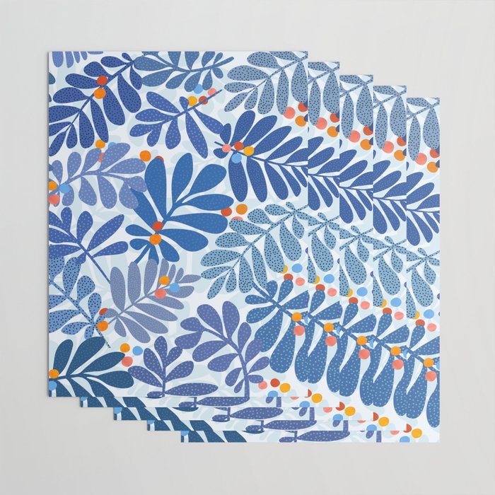 Mid Century Winter Blues Wrapping Paper Gallery Image 3