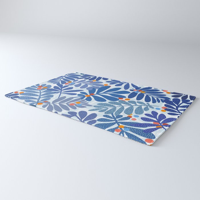 Mid Century Winter Blues Rug Gallery Image 3