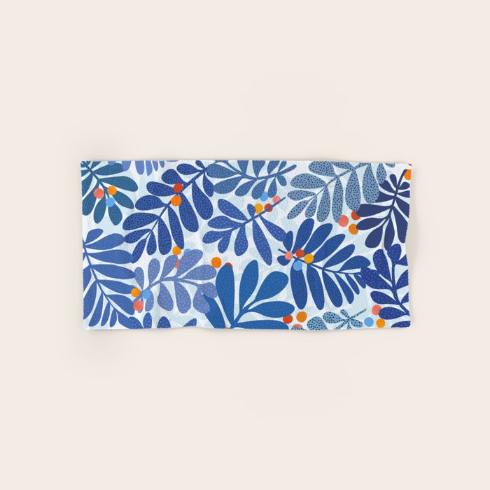 Mid Century Winter Blues Bath Towel Gallery Image 1
