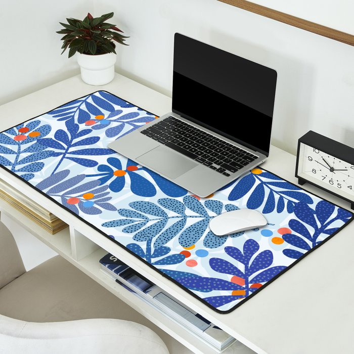 Mid Century Winter Blues Desk Mat Gallery Image 2