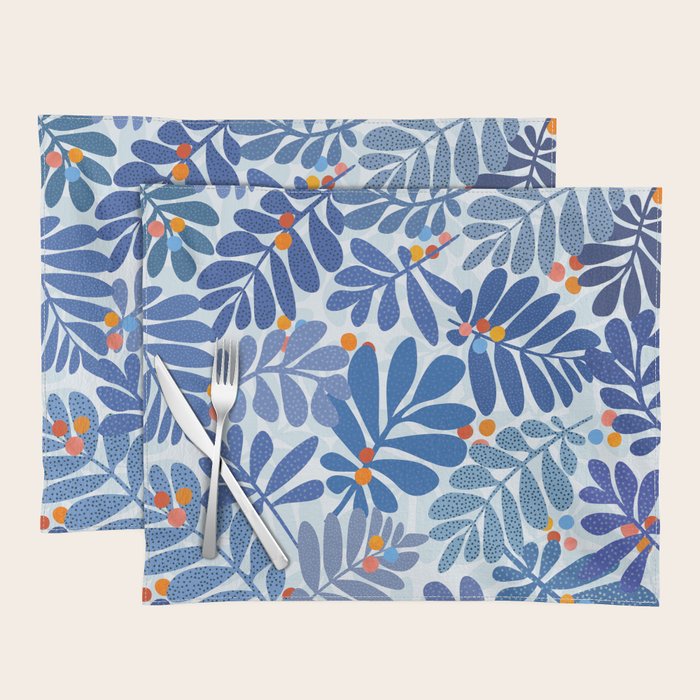 Mid Century Winter Blues Placemat Gallery Image 1