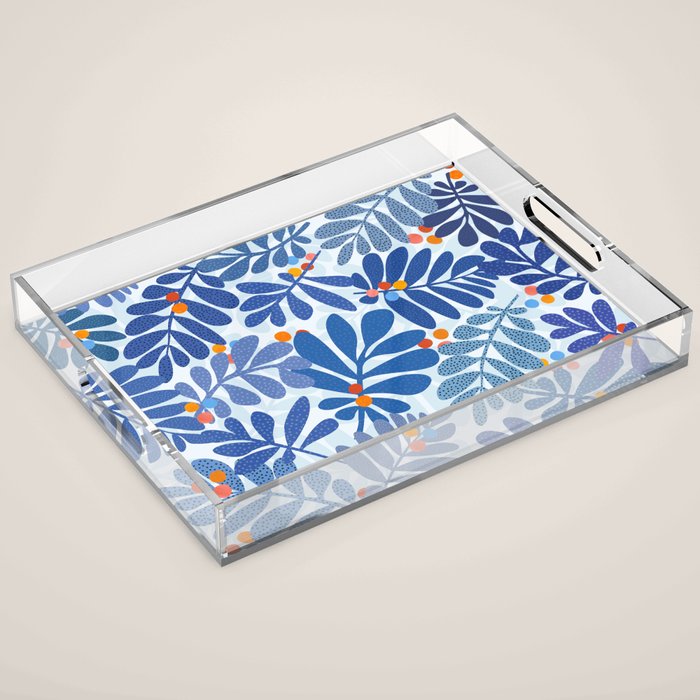 Mid Century Winter Blues Acrylic Tray Gallery Image 1