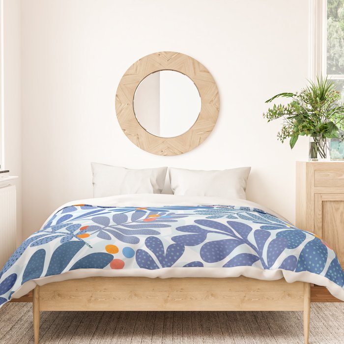 Mid Century Winter Blues Duvet Cover Gallery Image 3