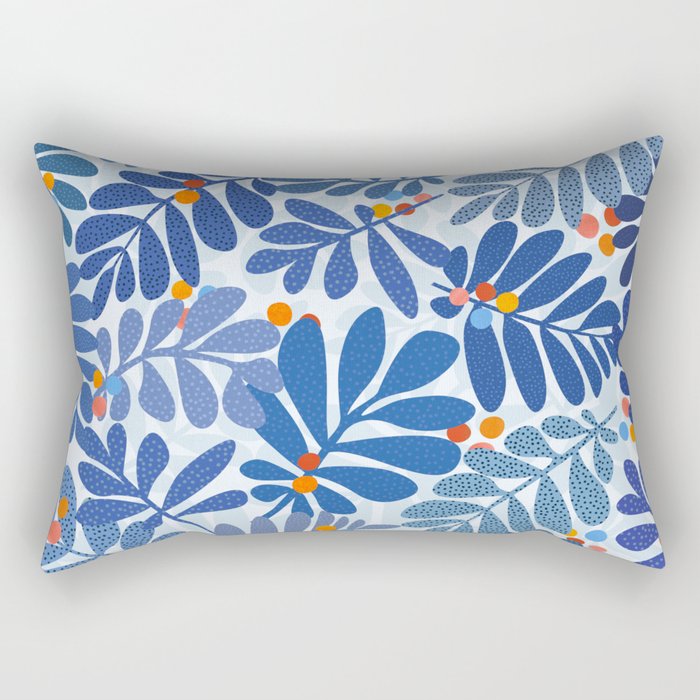 Mid Century Winter Blues Rectangular Pillow Gallery Image 1