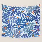 Mid Century Winter Blues Wall Tapestry Gallery Image 4