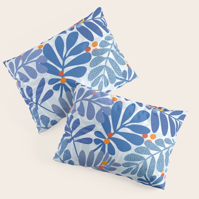 Mid Century Winter Blues Pillow Sham Gallery Image 3