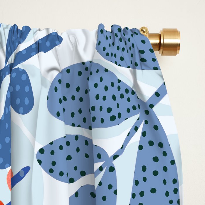 Mid Century Winter Blues Window Curtain Gallery Image 2