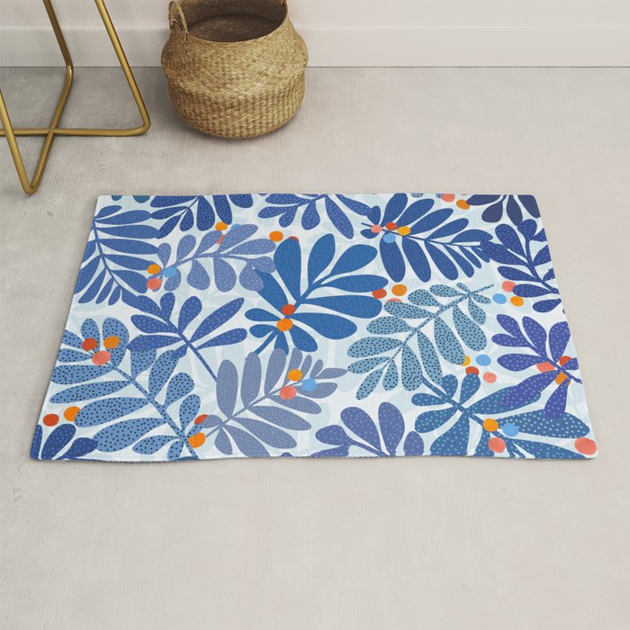 Mid Century Winter Blues Rug Gallery Image 1