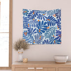 Mid Century Winter Blues Wall Tapestry Gallery Image 2