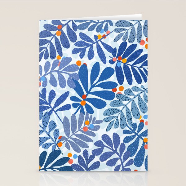 Mid Century Winter Blues Stationery Card Gallery Image 1