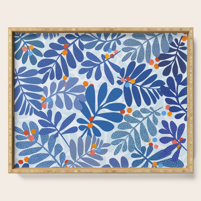 Mid Century Winter Blues Serving Tray Gallery Image 1