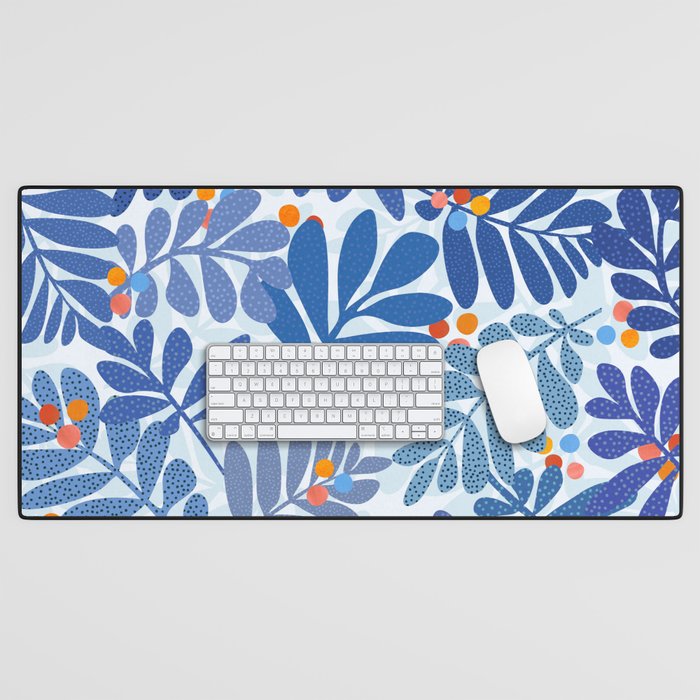 Mid Century Winter Blues Desk Mat Gallery Image 1