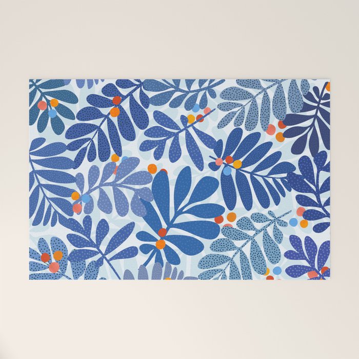 Mid Century Winter Blues Welcome Mat Gallery Image 1