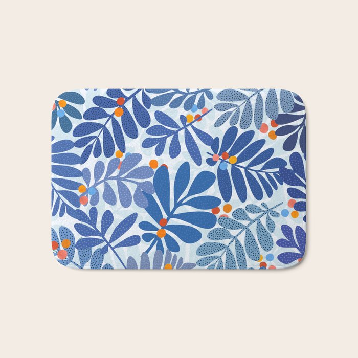 Mid Century Winter Blues Bath Mat Gallery Image 1